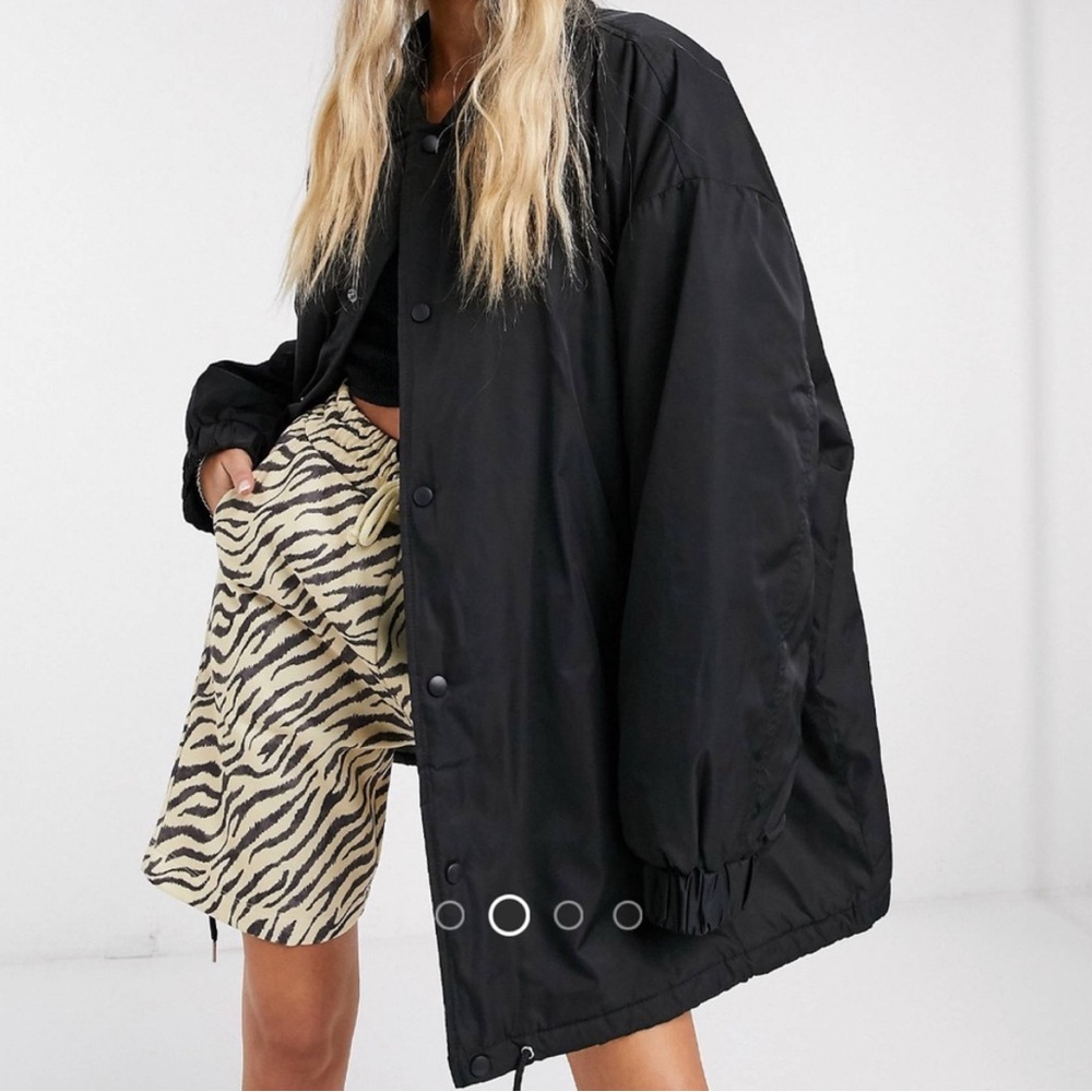 ASOS Collusion Unisex Oversized Coach Jacket Black